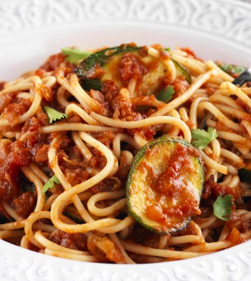 Spaghetti-with-Grilled-Zucchini-and-Tomatoes